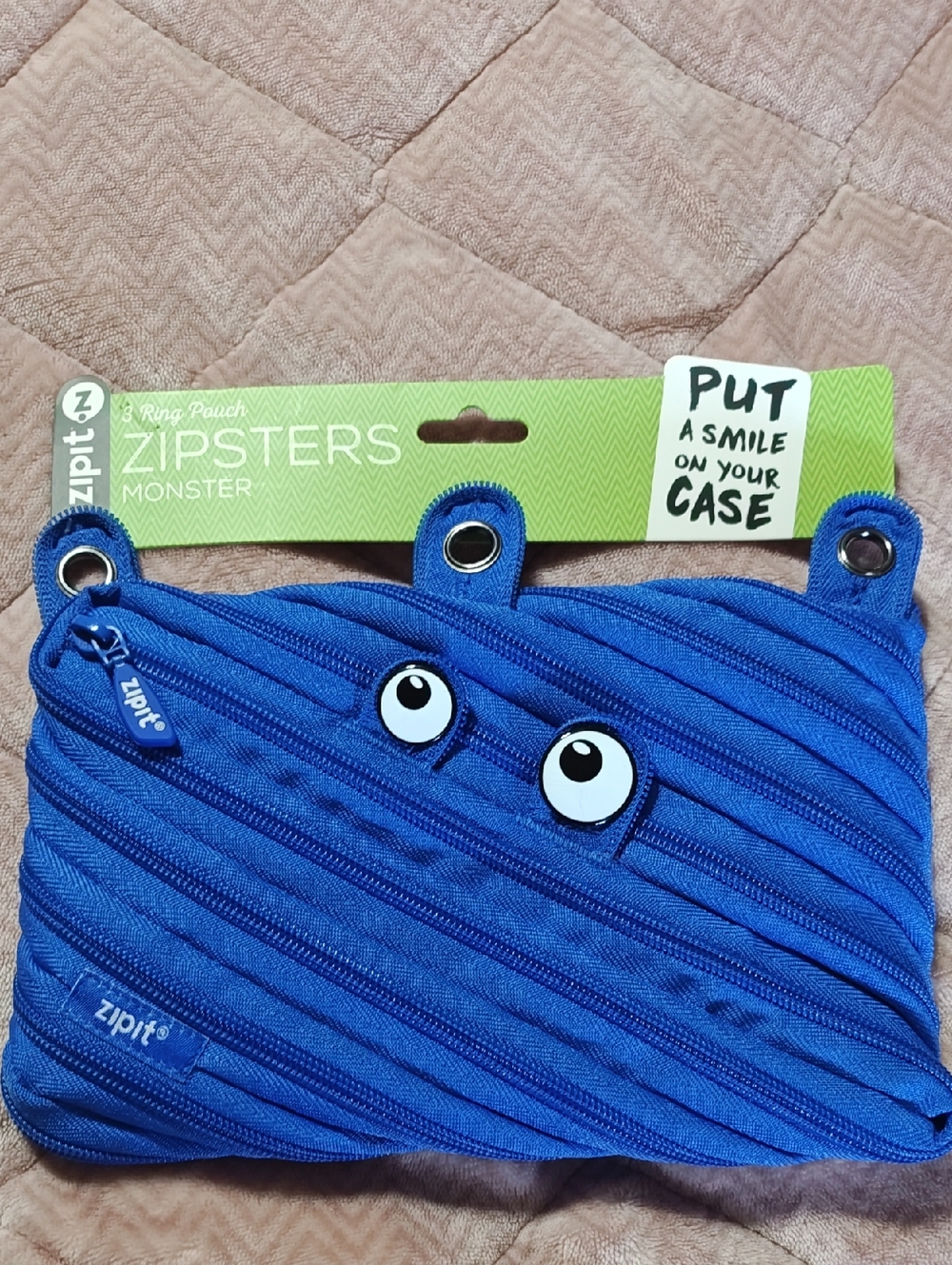 ZIPIT Zipsters Monster Kids Blue Pencil Case Pouch